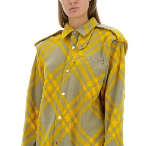 Burberry Check Plaid Pattern Wool Blend Jacket, Size 8 - Picture 9 of 16